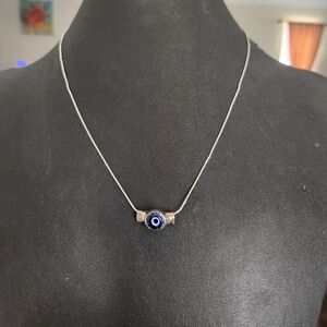 925 sterling silver necklace with evil eye pendant